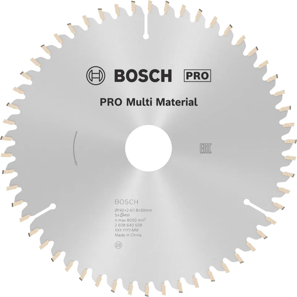 Bosch PRO Multi Material lame circulaire 190x30 mm alu plastique