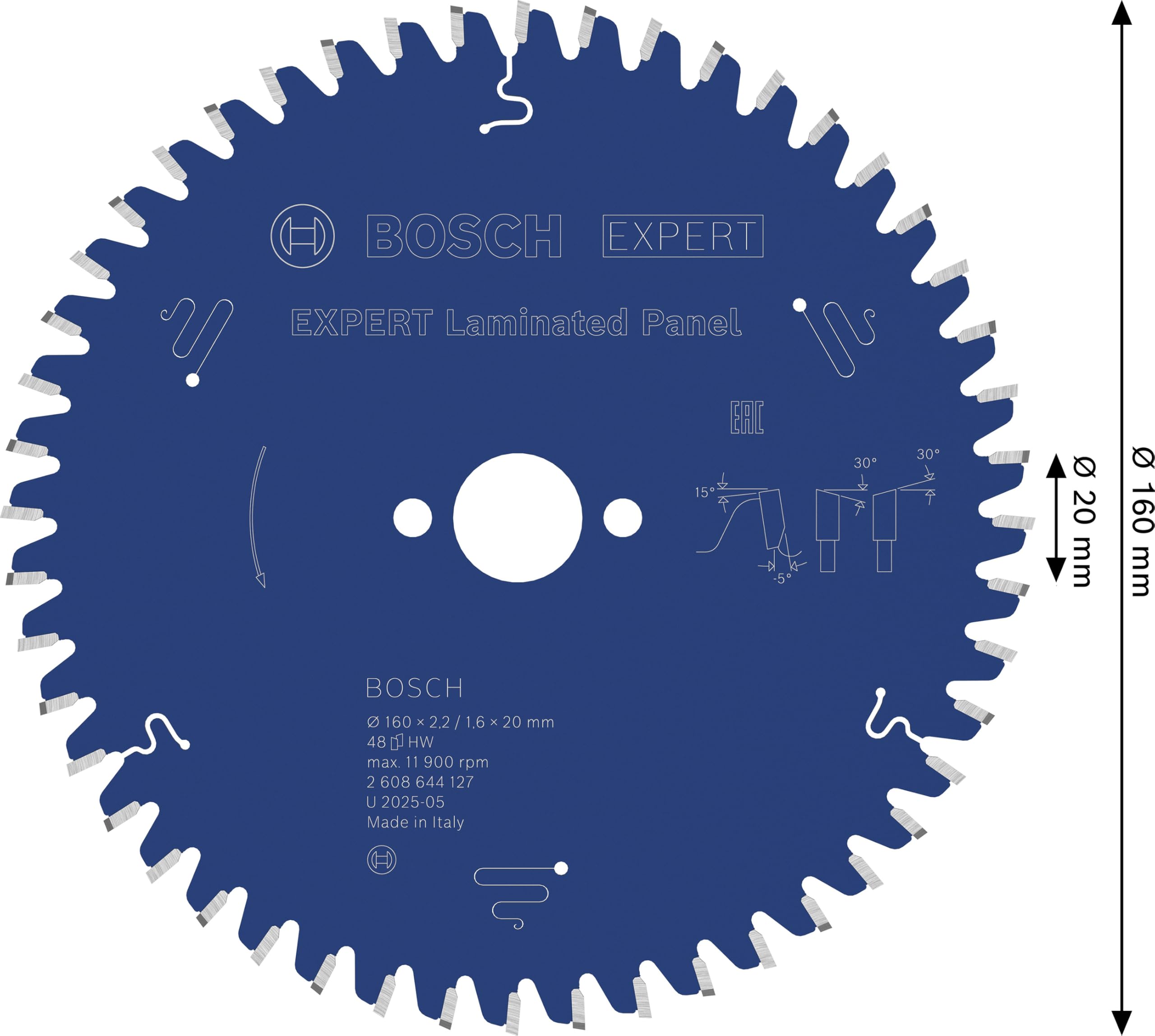 Bosch EXPERT Laminated Panel lame circulaire 160 mm T48