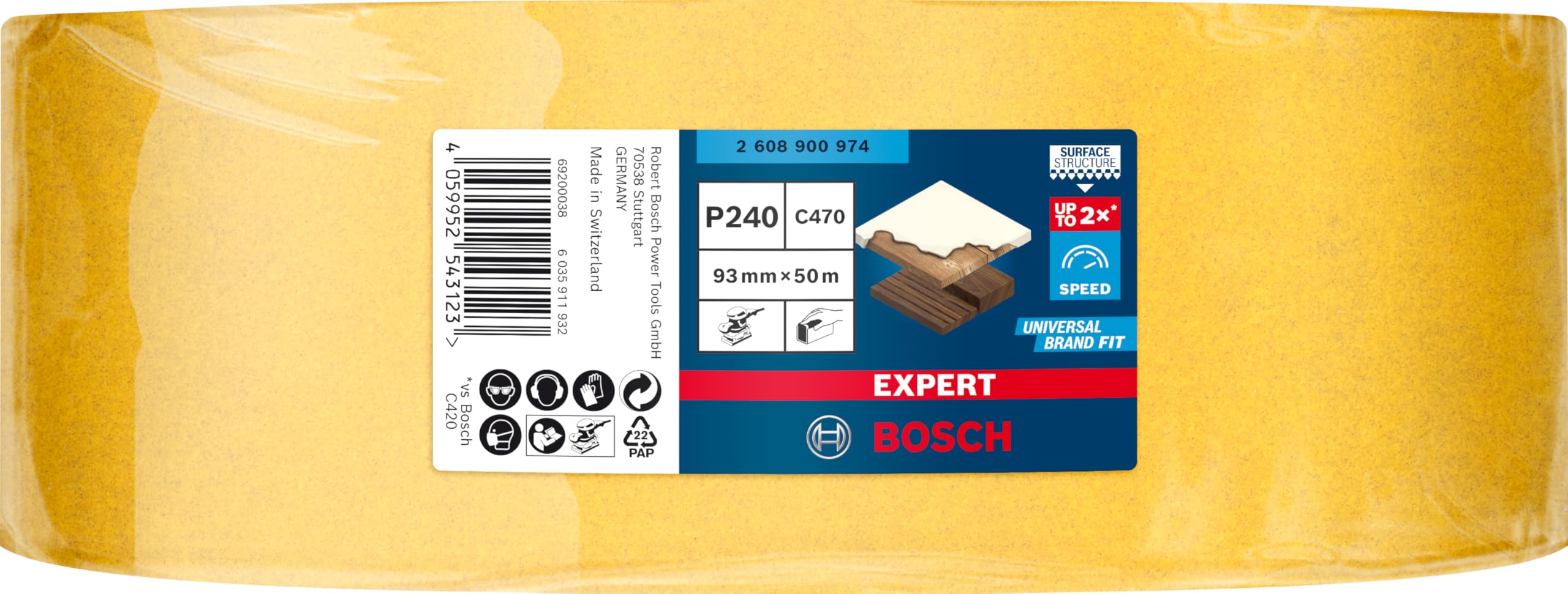 Bosch EXPERT C470 rouleau abrasif 93 mm G240 50 m