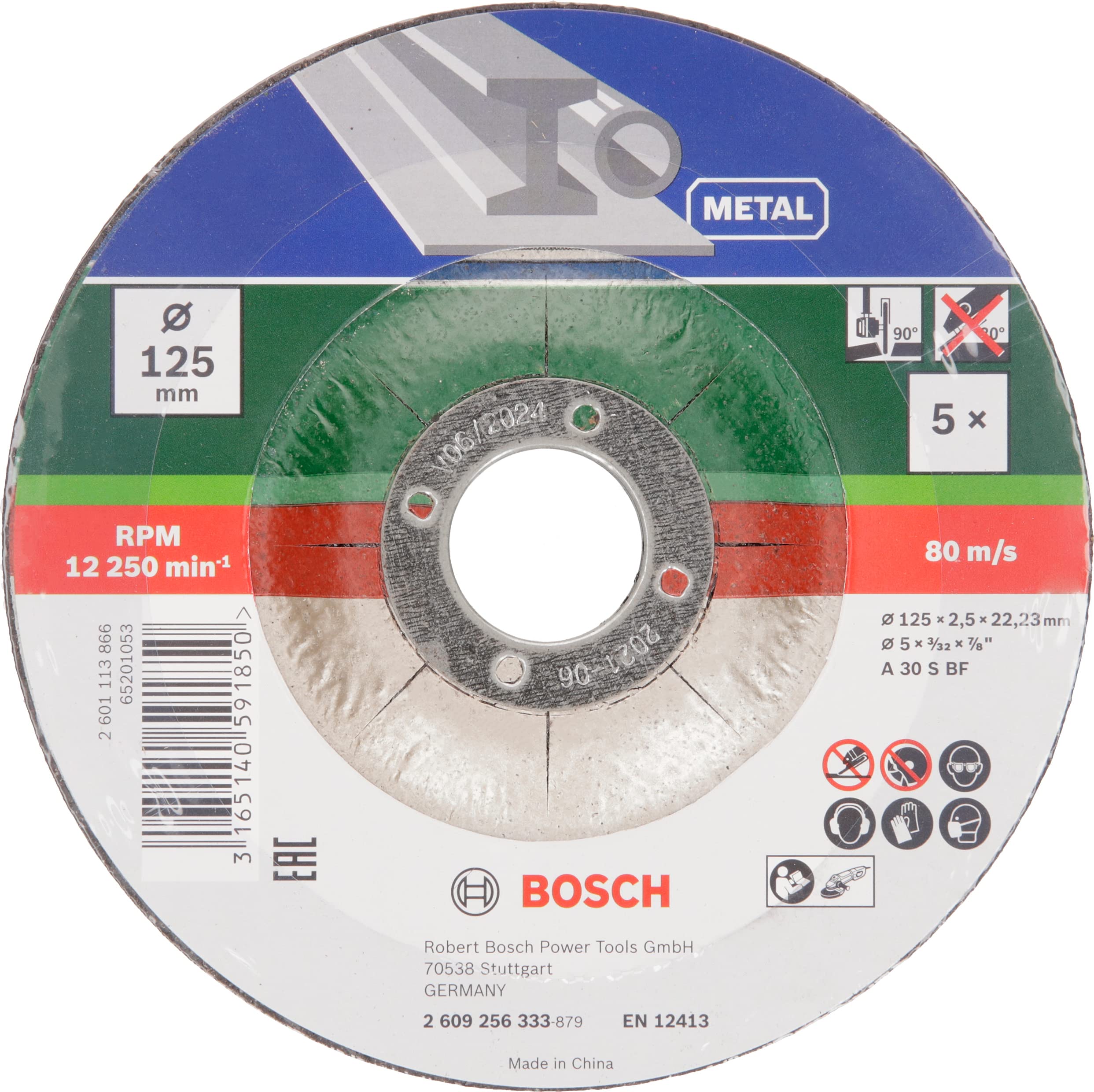 Bosch 5 Disques Tronçonner Métal Ø 125 mm Déporté