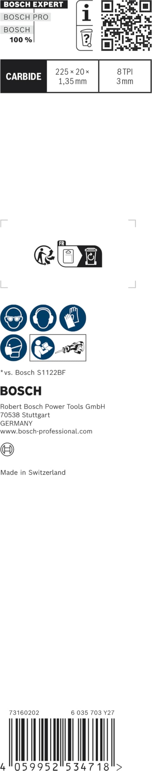 Bosch EXPERT S1157CHM Lame sabre 225 mm lot 3