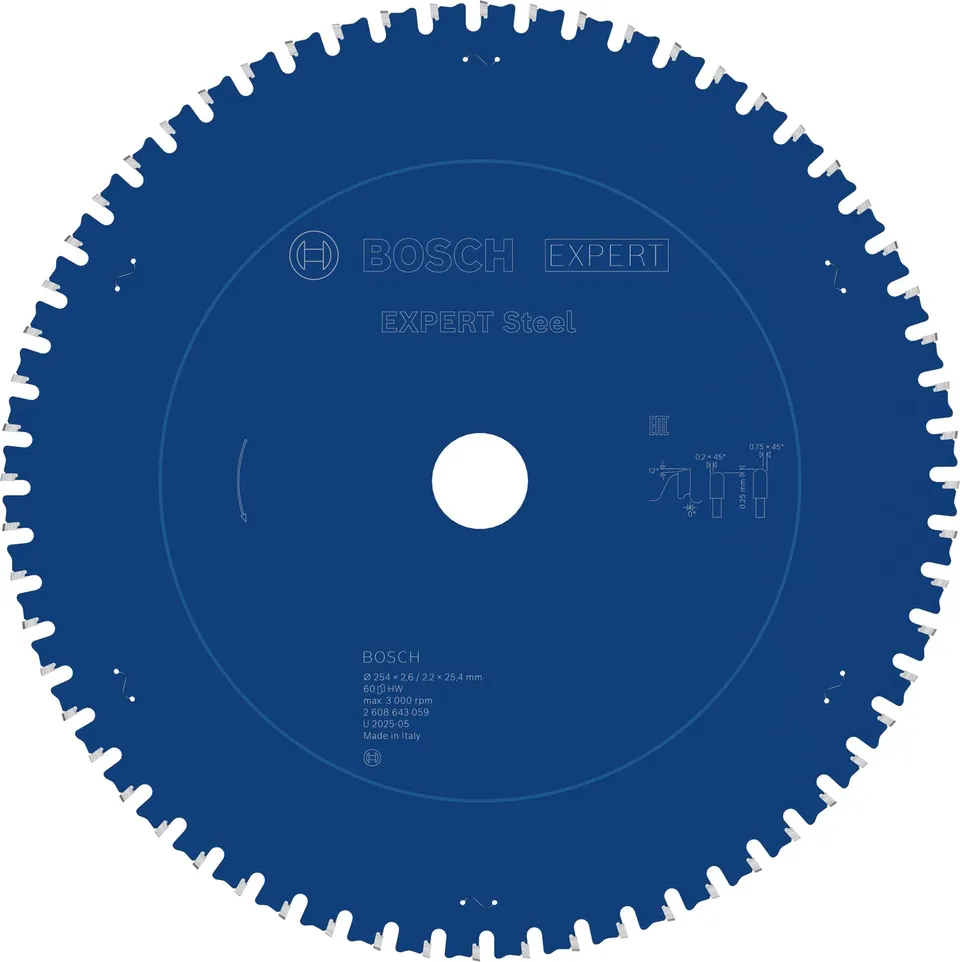 Bosch EXPERT Steel lame scie circulaire 254 mm 60 dents