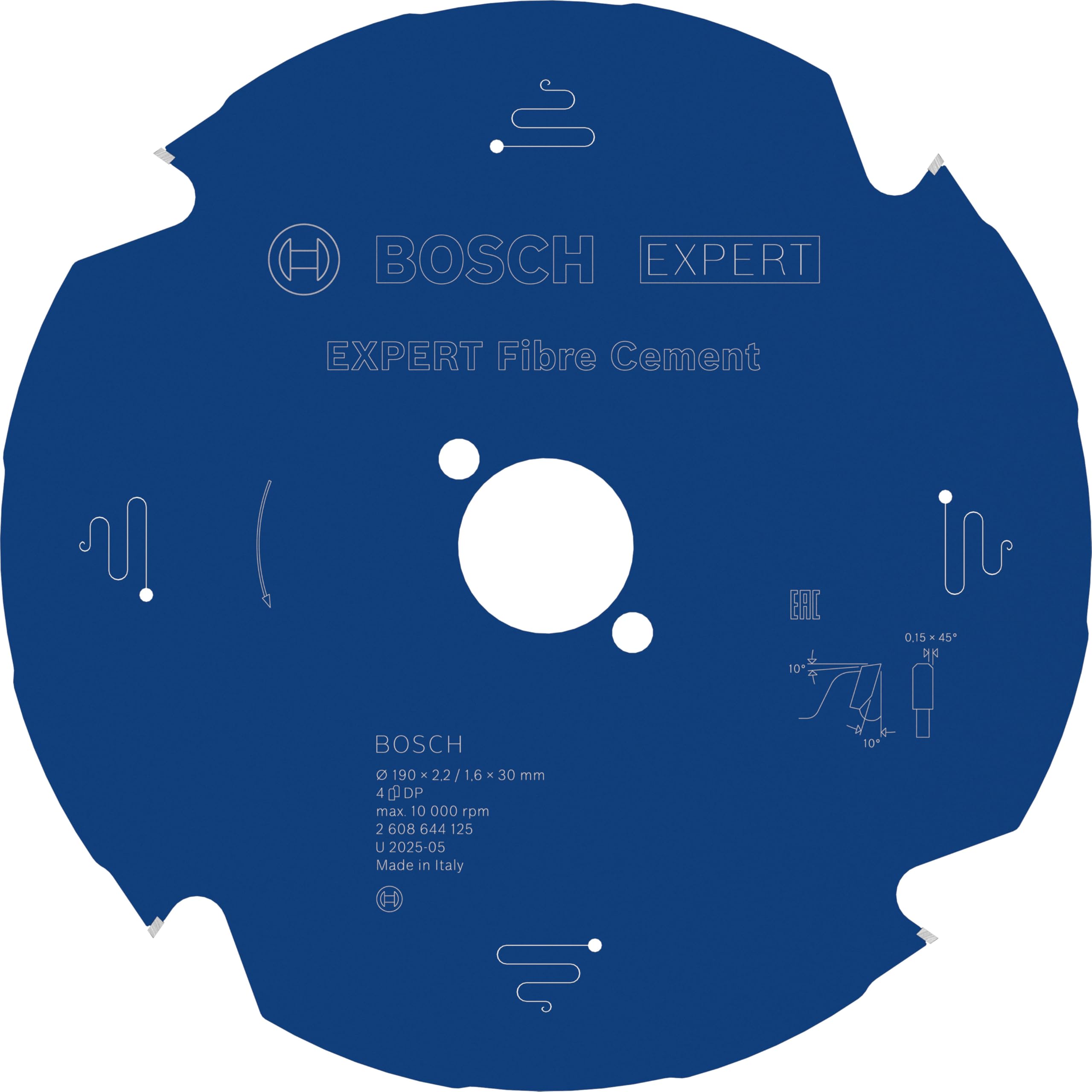 Bosch Lame circulaire EXPERT 190x30 mm fibrociment PCD