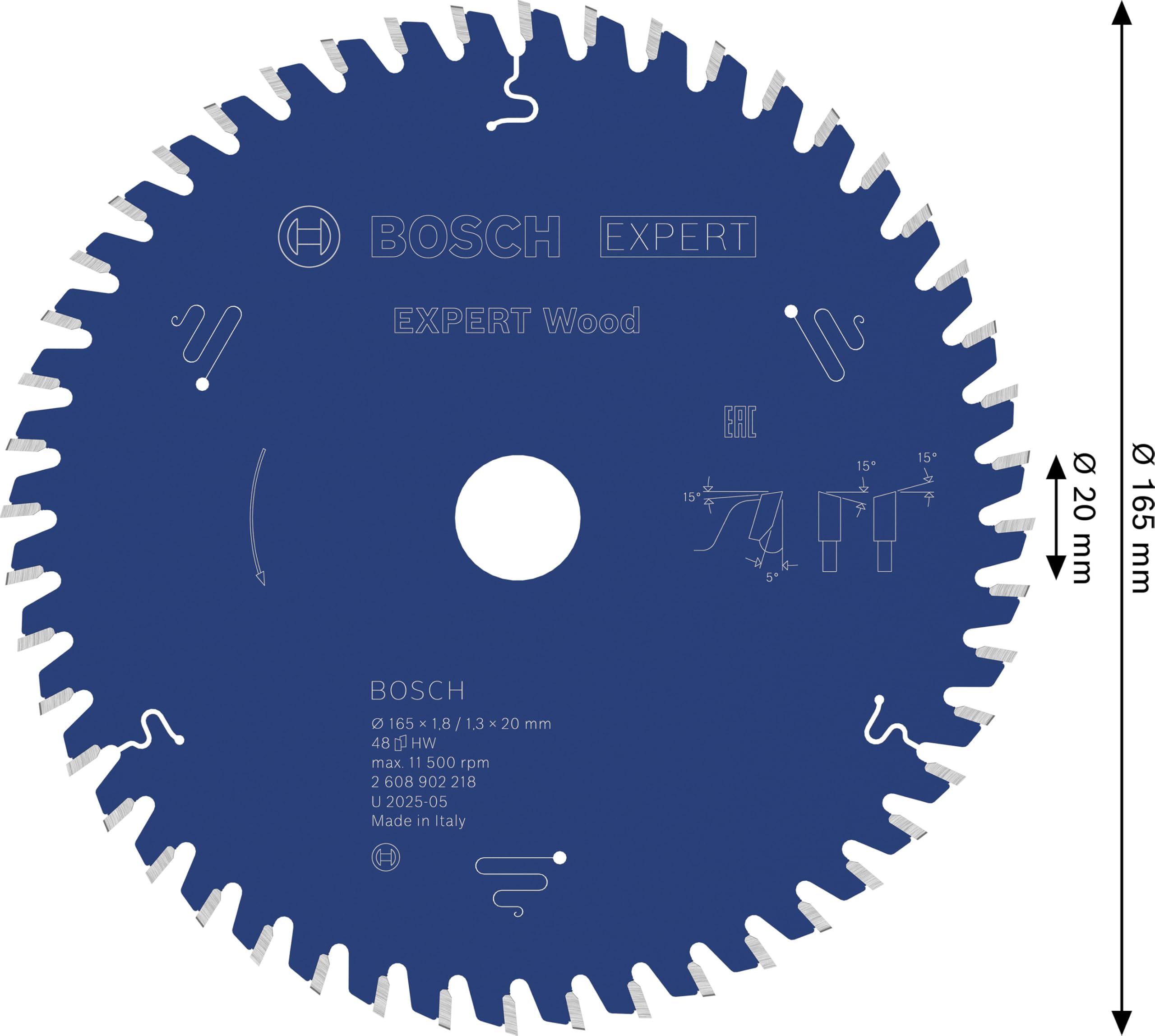 Bosch EXPERT Wood lame circulaire bois Ø165 mm 48 dents
