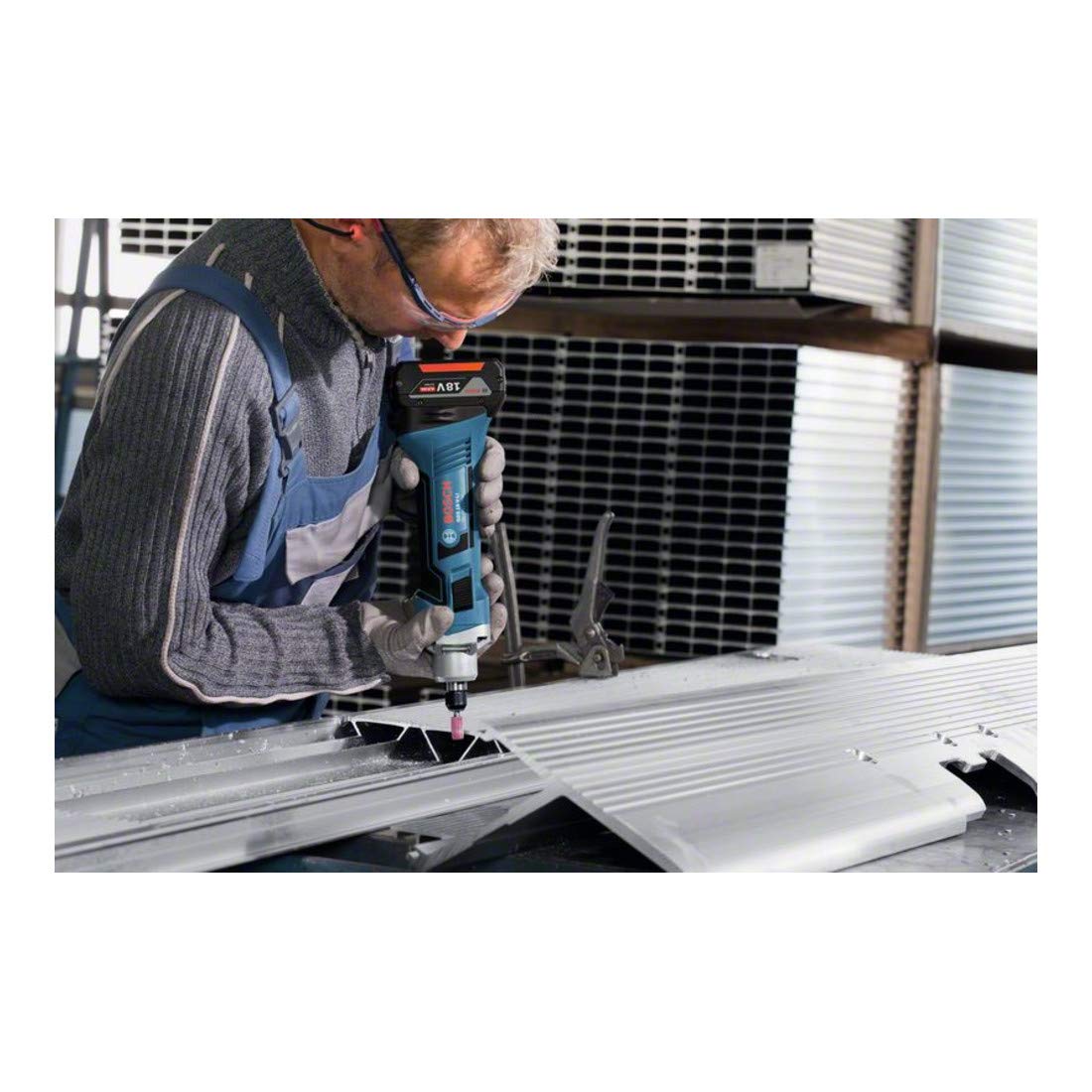 Bosch Professional GGS 18V-LI meuleuse droite 2x5,0Ah L-BOXX