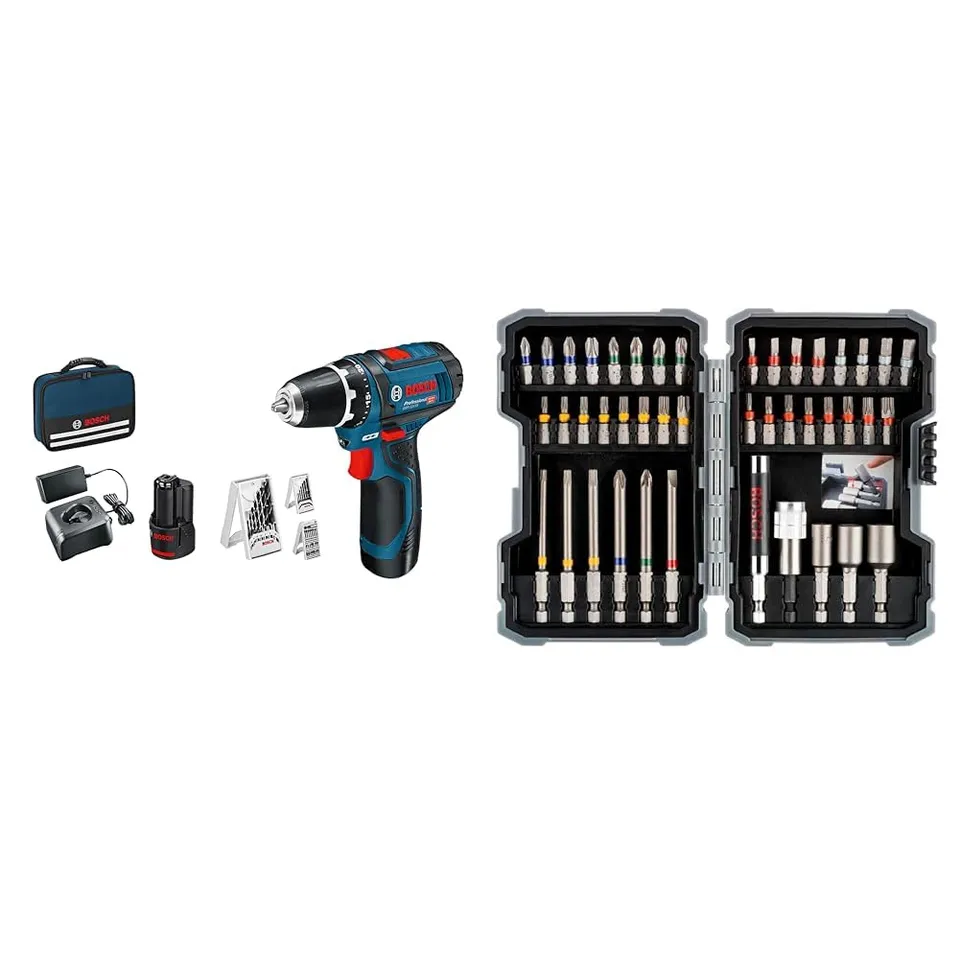 Bosch GSR 12V-15 perceuse-visseuse 12V + coffret 43 pcs