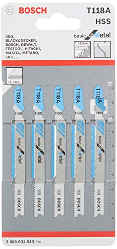 Bosch T 118 AF lame scie sauteuse métal 5 pièces tôle 1-3 mm