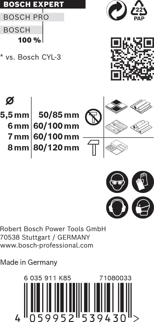 Bosch EXPERT CYL-9 coffret forets 4 pcs béton multi