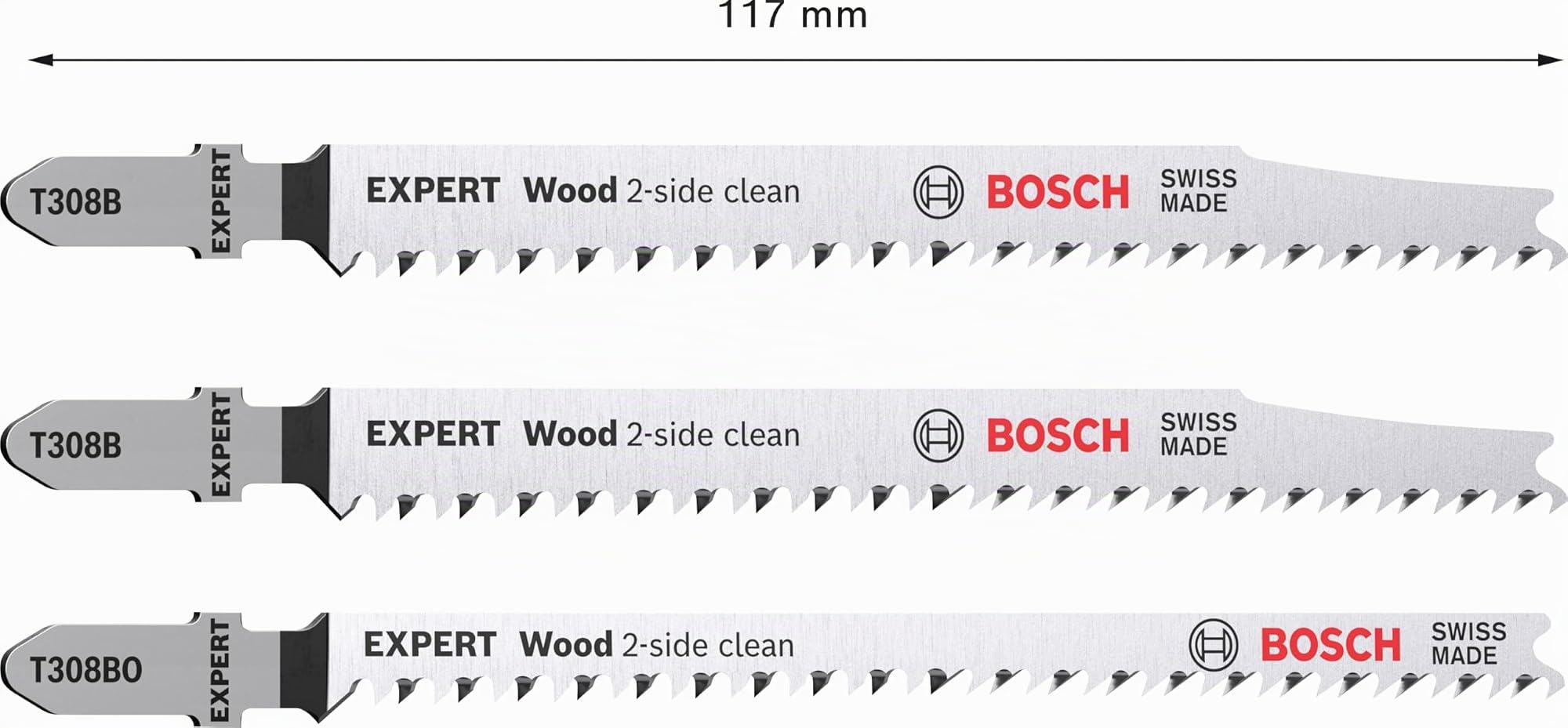 Bosch Expert Wood 2-Side Clean 3 lames T308B/BO 117 mm