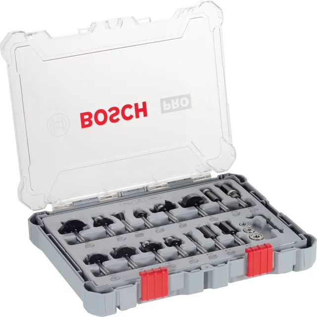 Bosch Fraises PRO Kit 15 Fraises Mixtes Bois 6,35 mm