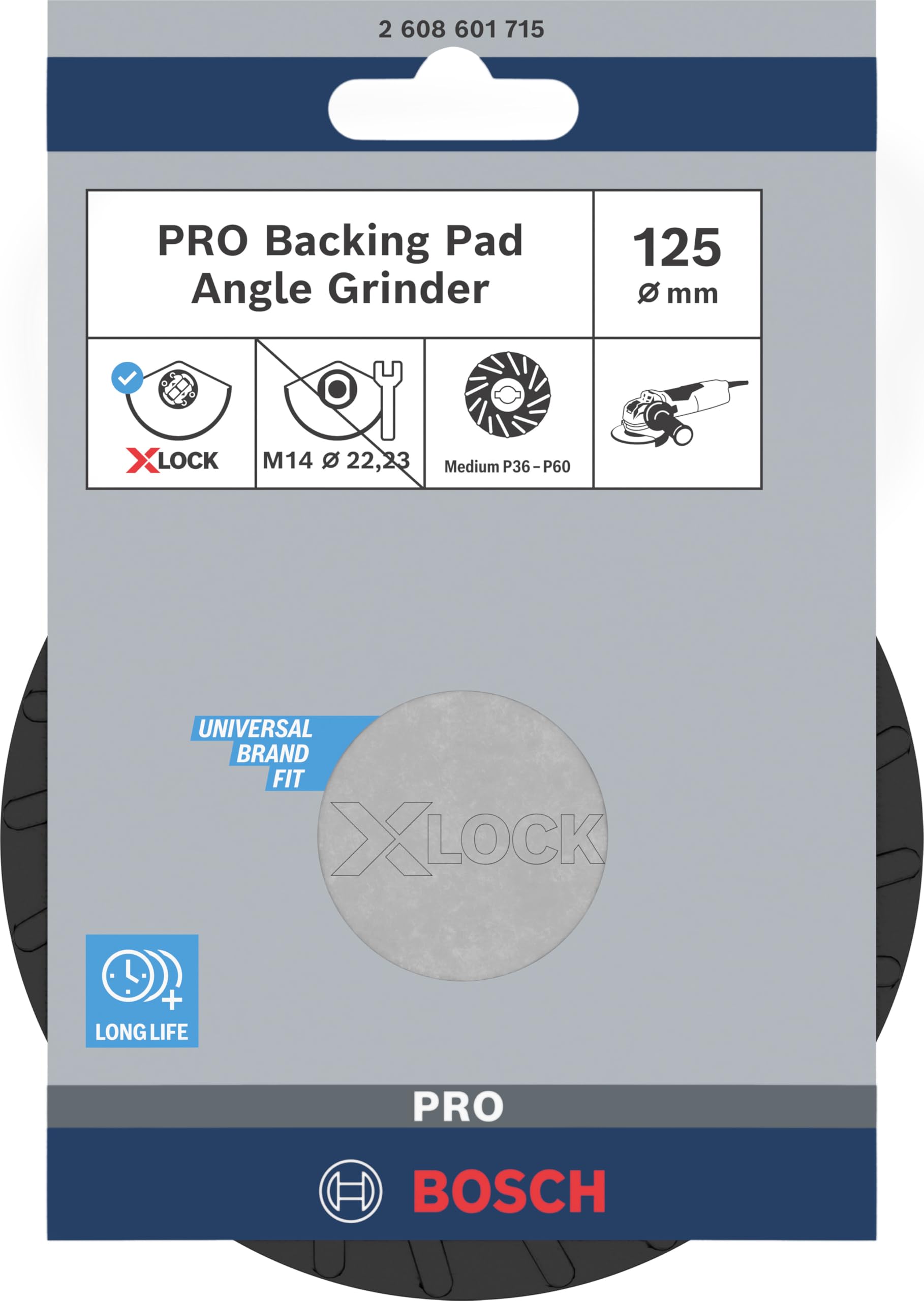Bosch PRO Backing Pad Plateau Ponçage Moyen 125mm X-Lock