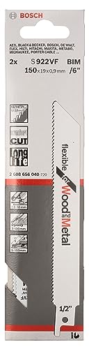 Bosch S 922 VF lame scie sabre 150 mm lot 2 pcs bois métal