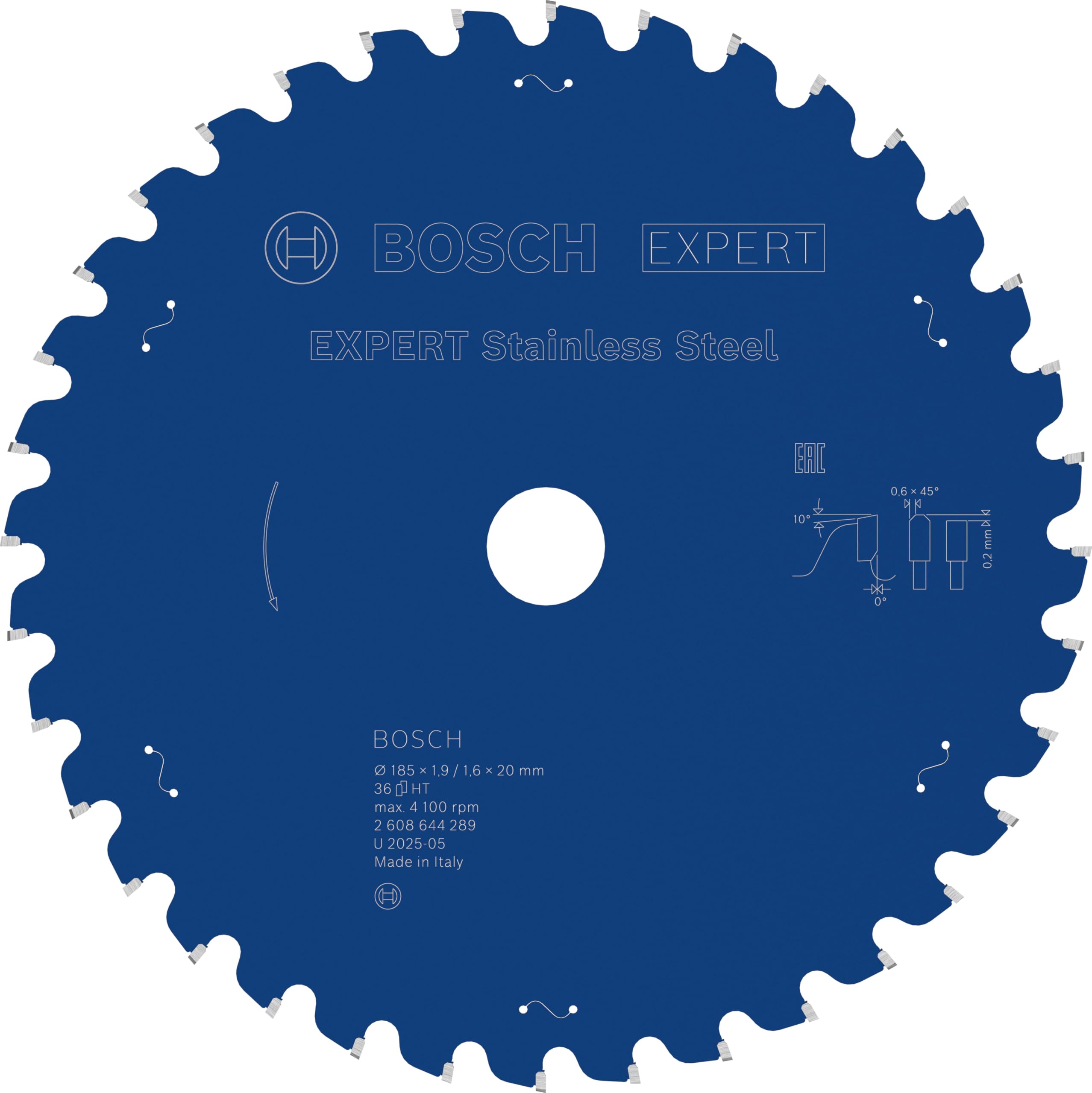 Bosch Expert Stainless Steel lame 185x20 mm T36 inox