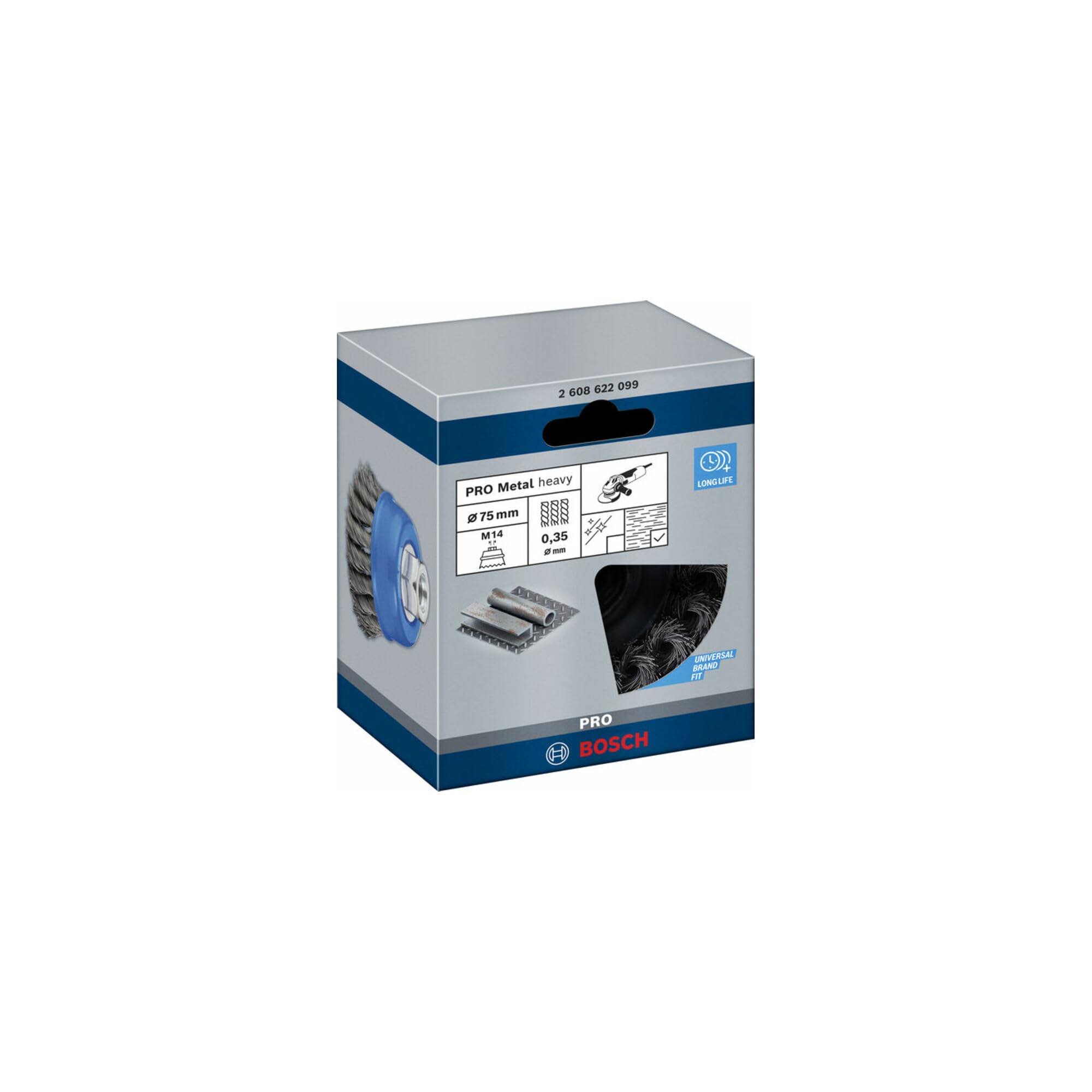 Bosch PRO Steel Brosse Boisseau 75 mm M14 Acier