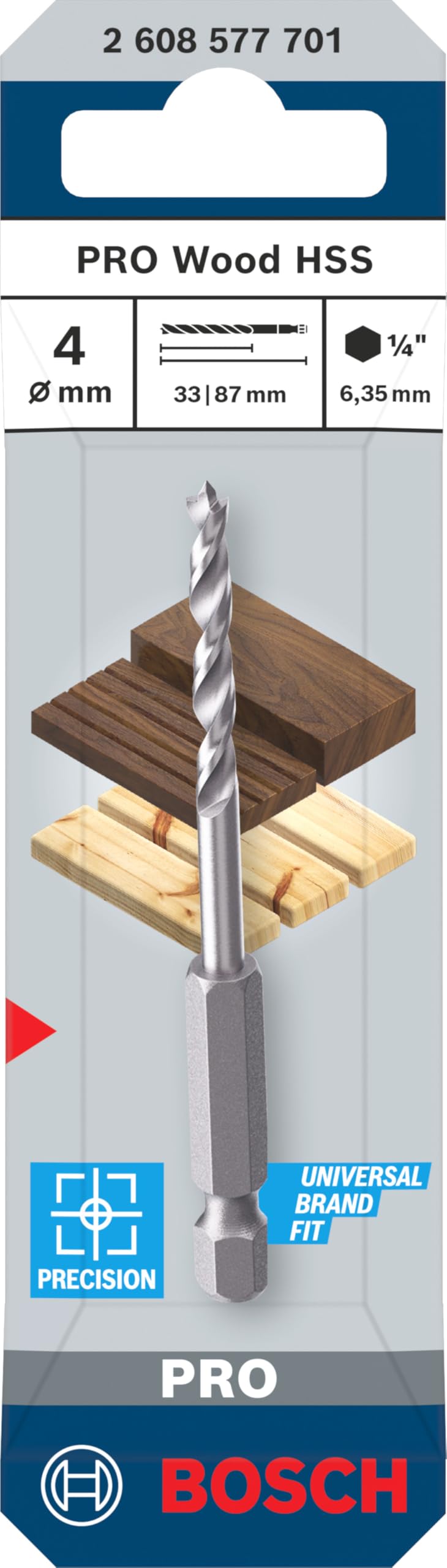 Bosch PRO Wood Foret hélicoïdal bois 4x88 mm HSS