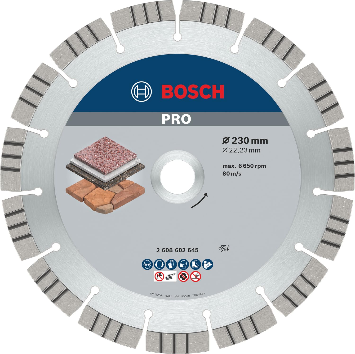 Bosch PRO Stone Disque diamant pierre 230 mm
