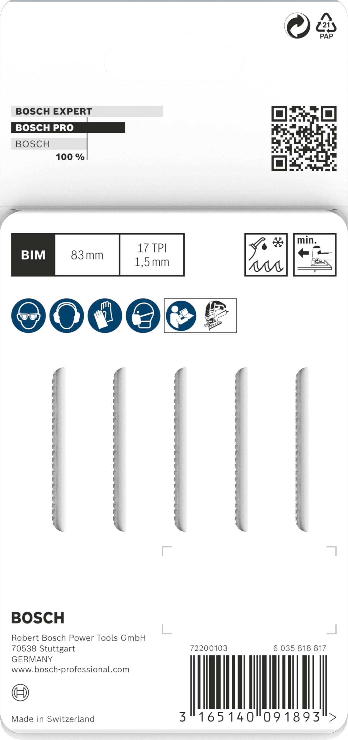 Bosch PRO T118EOF lame scie sauteuse métal lot 5