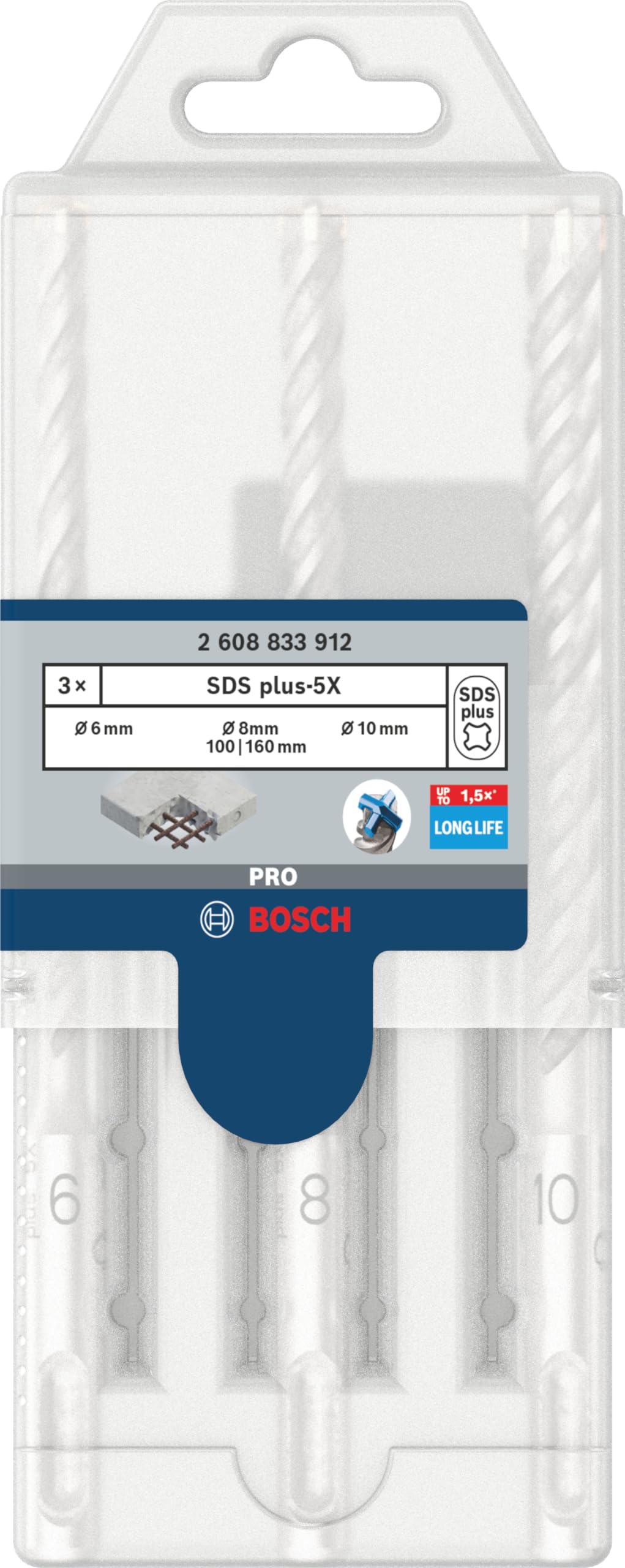 Bosch PRO SDS plus-5X coffret forets béton 6/8/10 mm