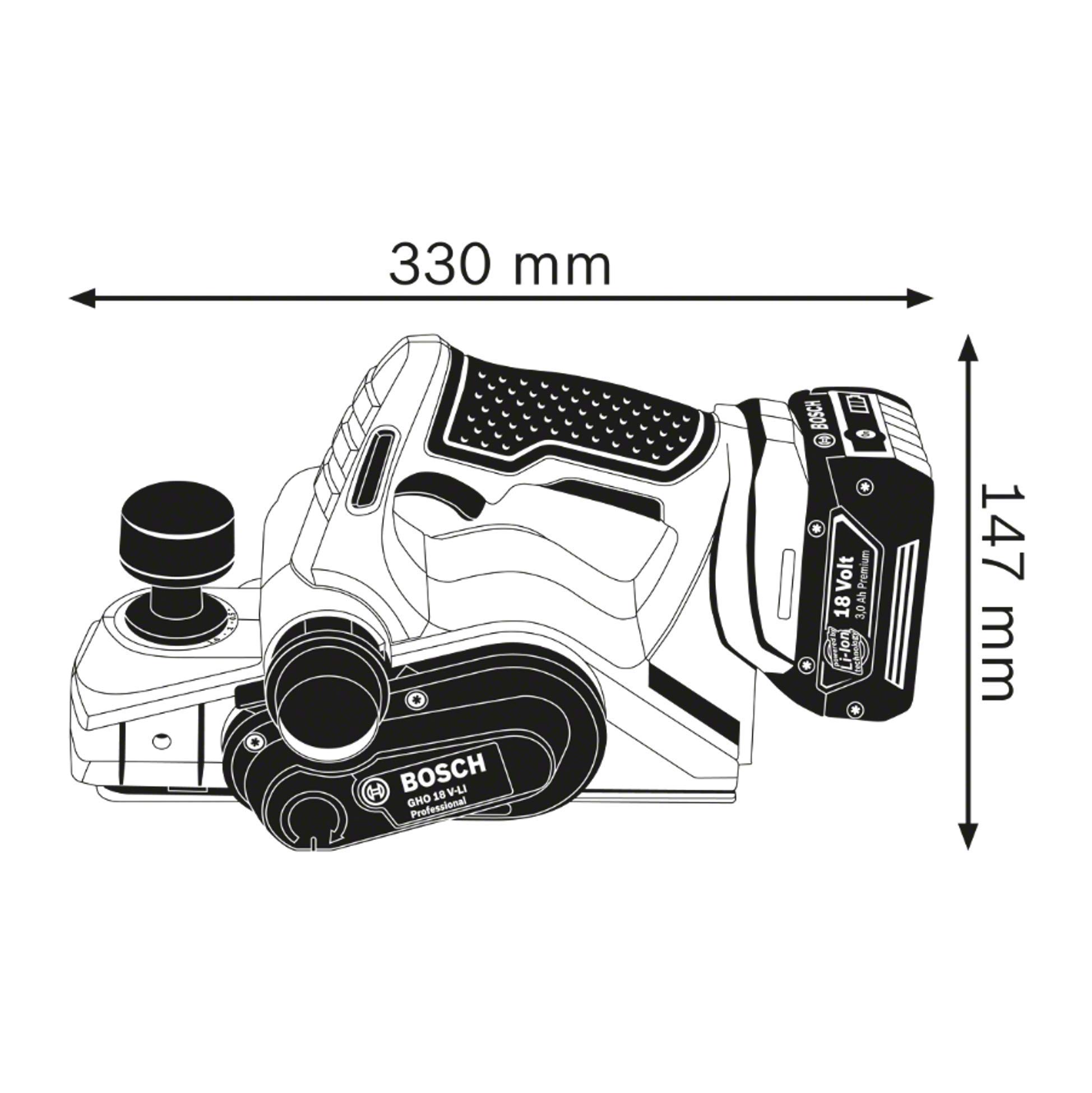 Bosch Professional GHO 18V-LI rabot sans-fil L-BOXX