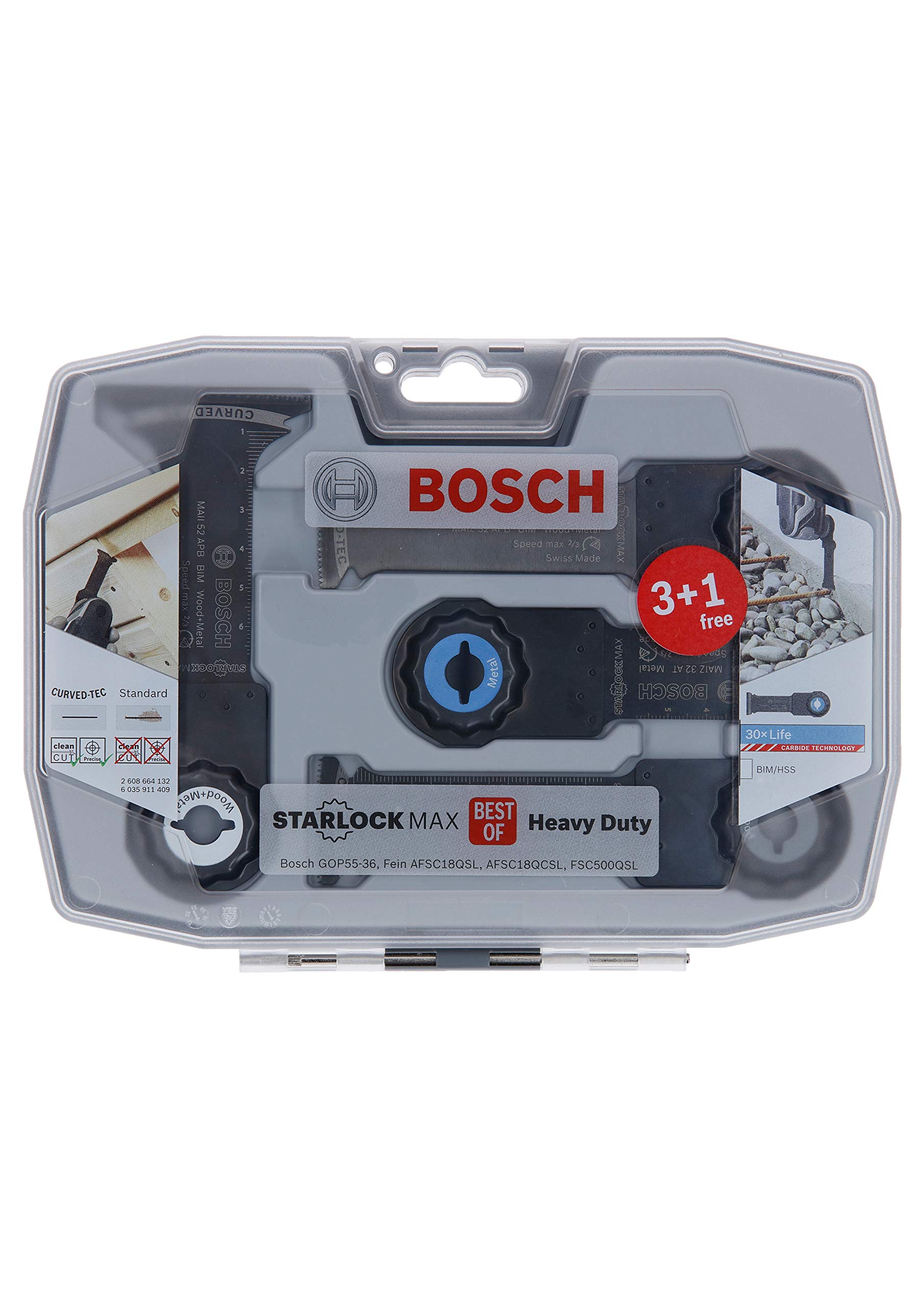 Bosch Starlock Best of Heavy Duty jeu 4 lames bois métal