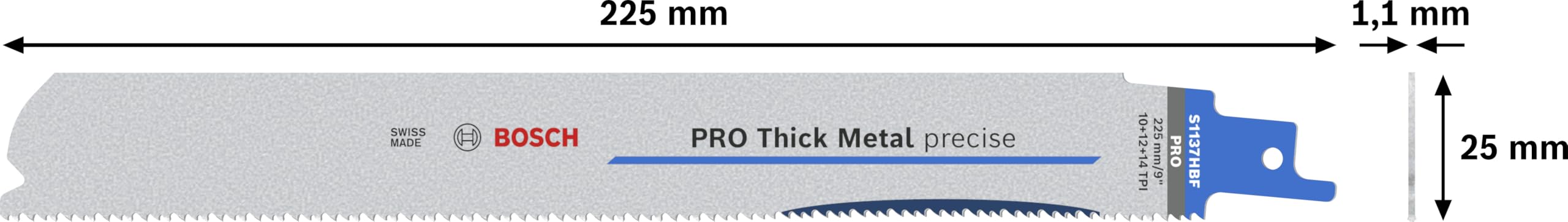 Bosch PRO S1137HBF Lames scie sabre 225mm 5pcs métal