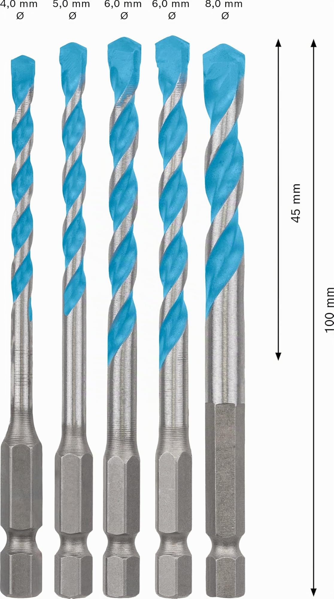 Bosch Expert coffret forets HEX-9 5 pièces 4-8mm