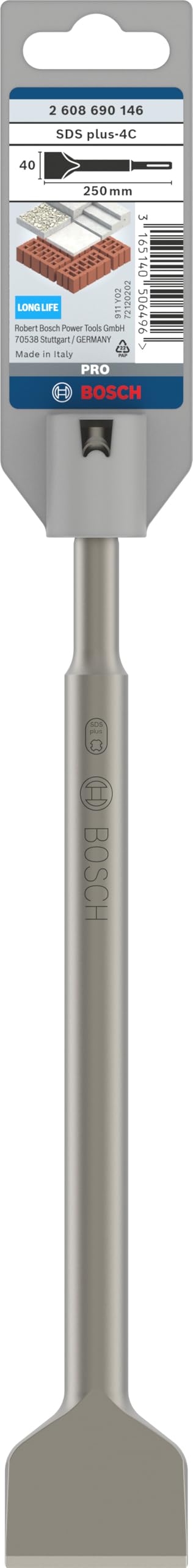 Bosch Pro Burin bêche SDS plus 40x250mm mortier