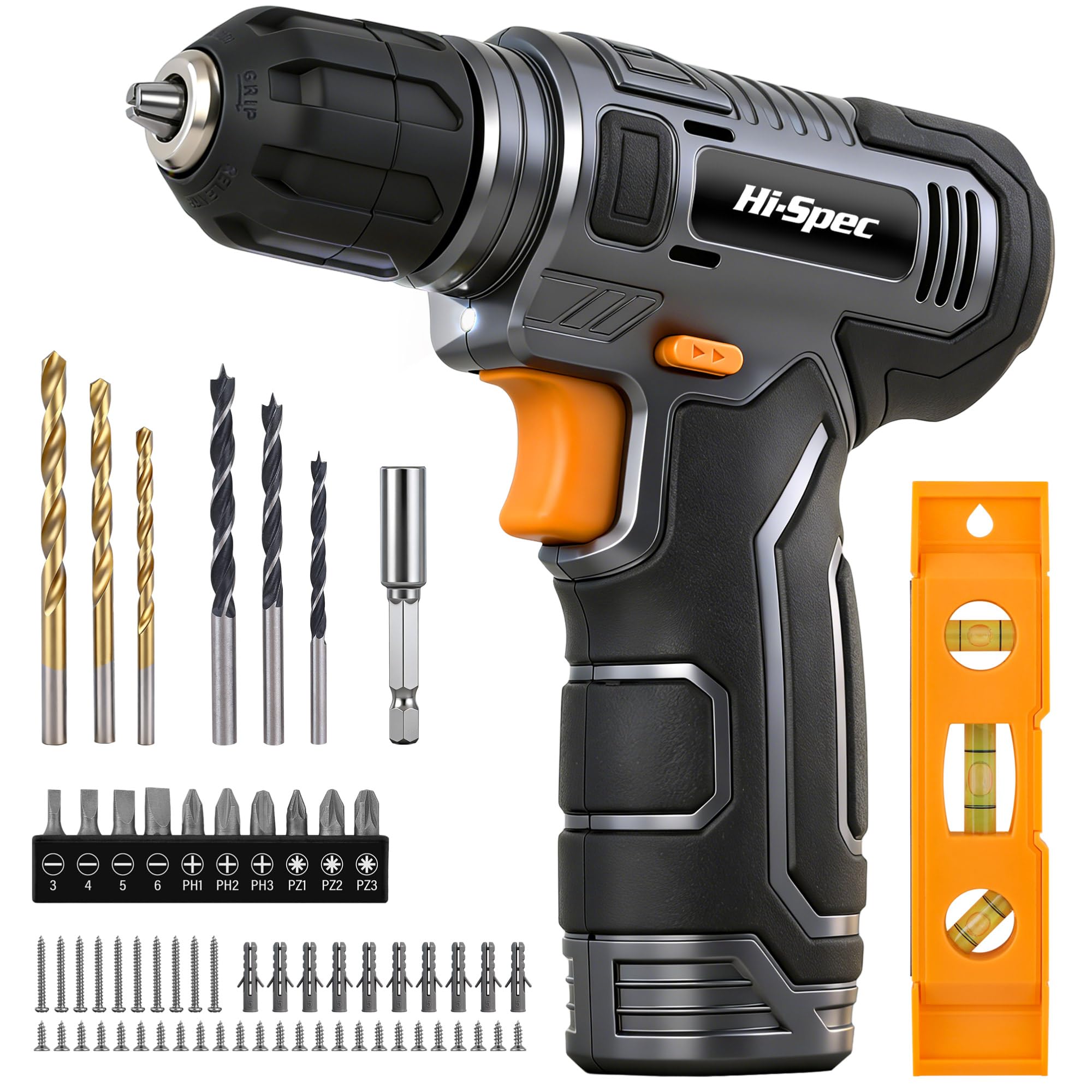 Hi-Spec Drill Drivers perceuse 12V bleue 50 pièces