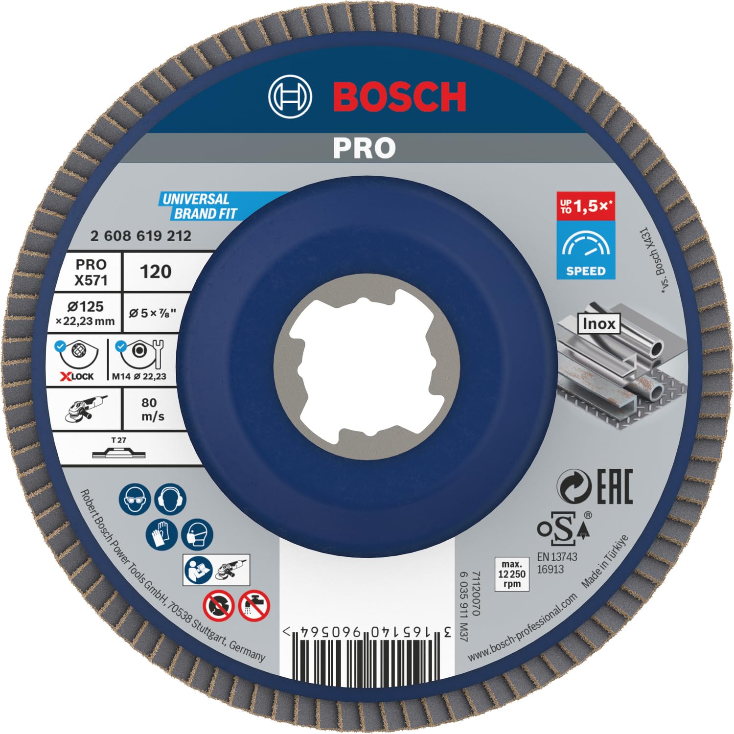 Bosch PRO X571 Plateau à lamelles 125 mm grain 120