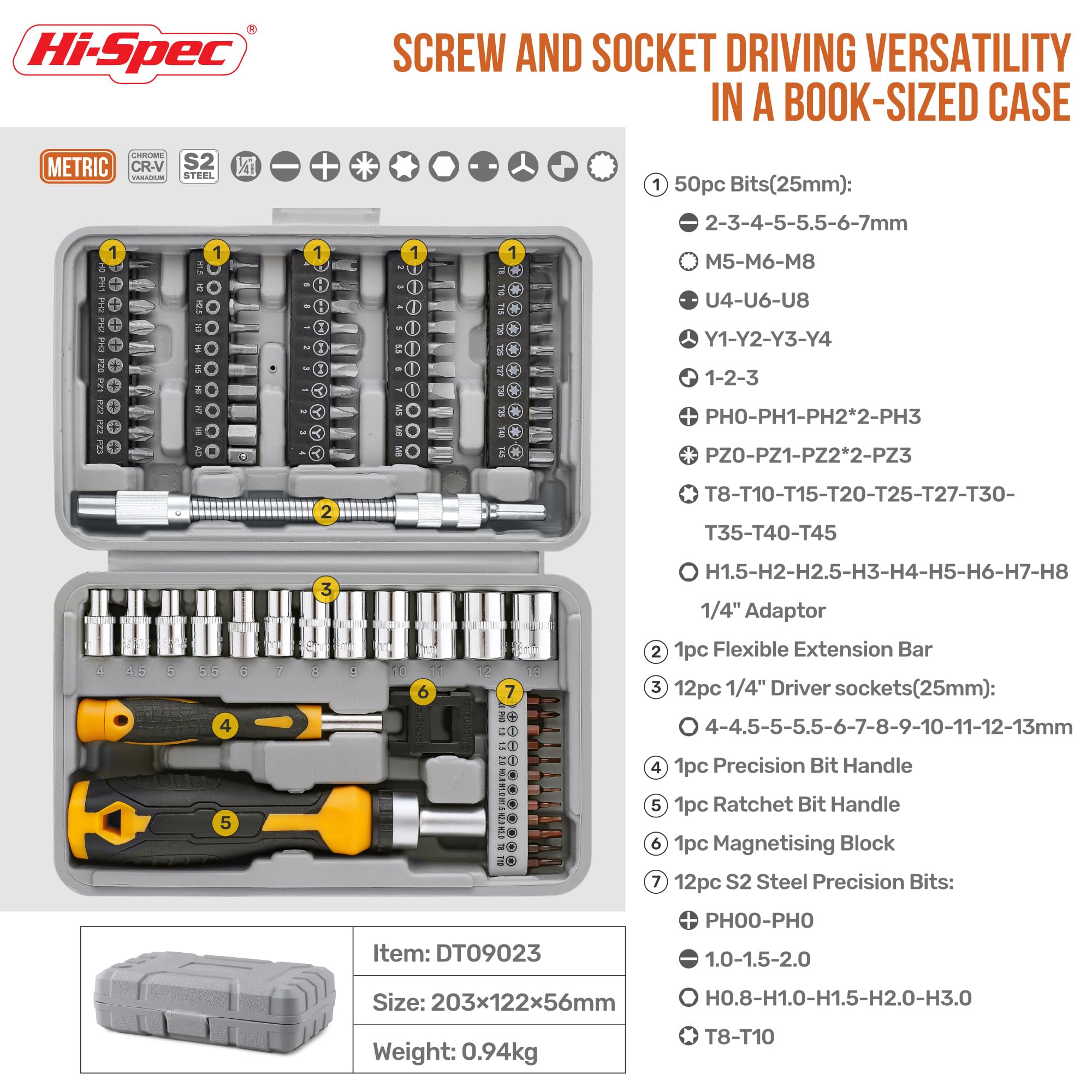 Hi-Spec Screwdriver Bit Sets Coffret Embouts 79 Pièces