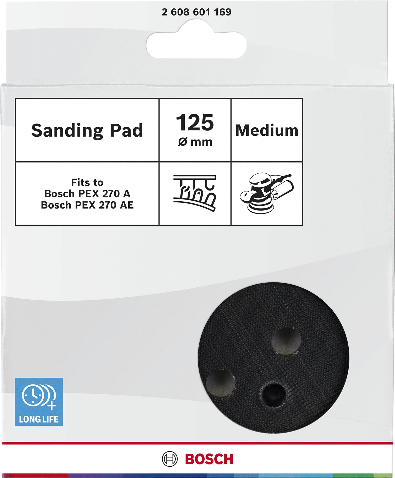 Bosch plateau de ponçage excentrique 125 mm mi-dur 1 pc