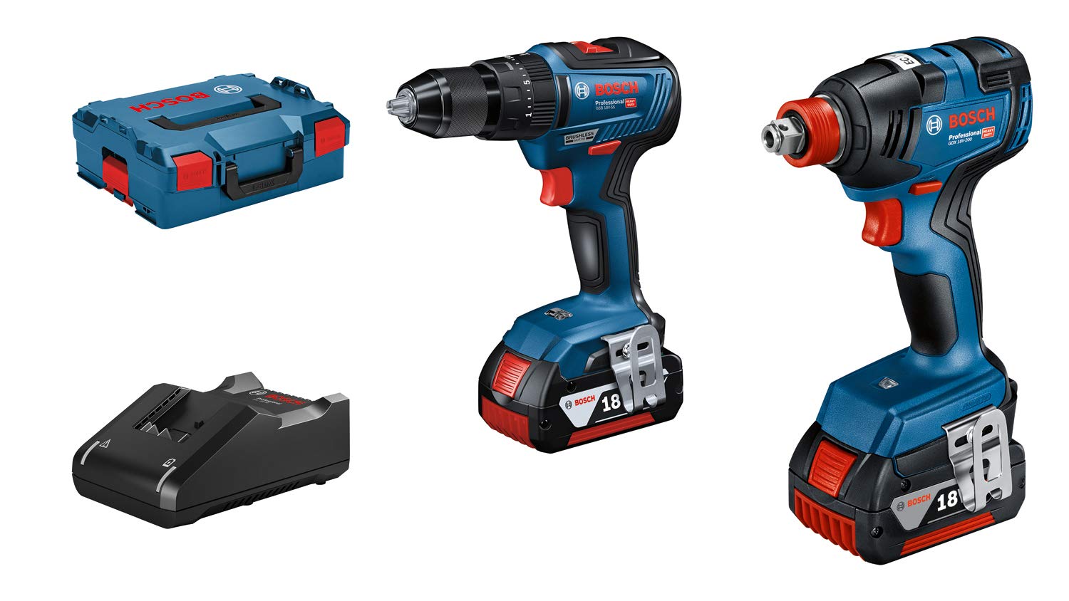 Bosch Professional 18V set GDX 18V-200 + GSB 18V-55 2x4,0Ah L-BOXX