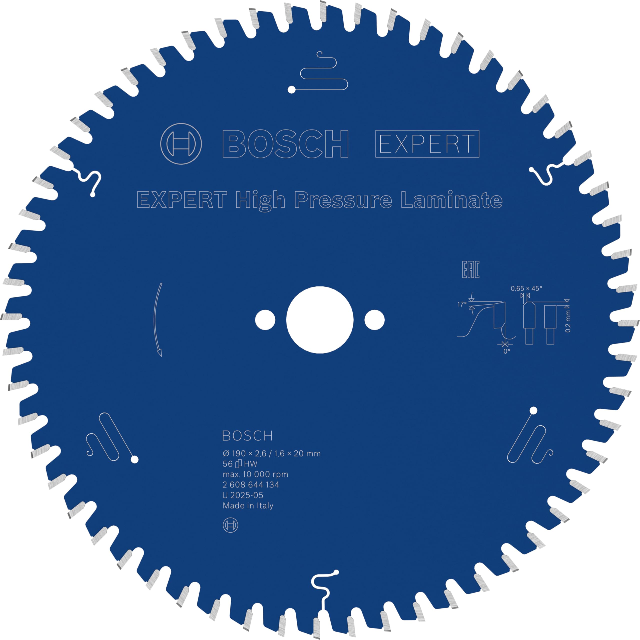 Bosch EXPERT lame scie 190x20 mm T56 stratifié