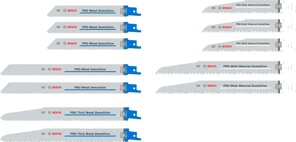 Bosch PRO Demolition coffret lames scie sabre 12 pcs métal