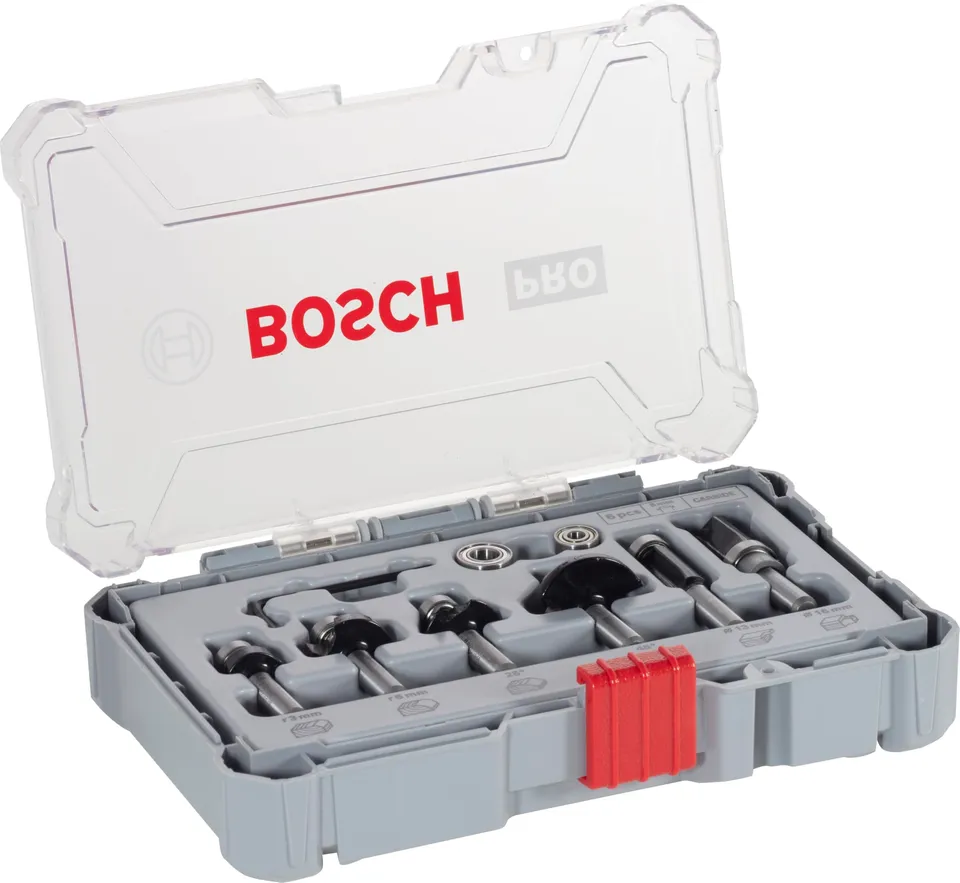 Bosch PRO kit fraises à araser 6 pcs 8 mm