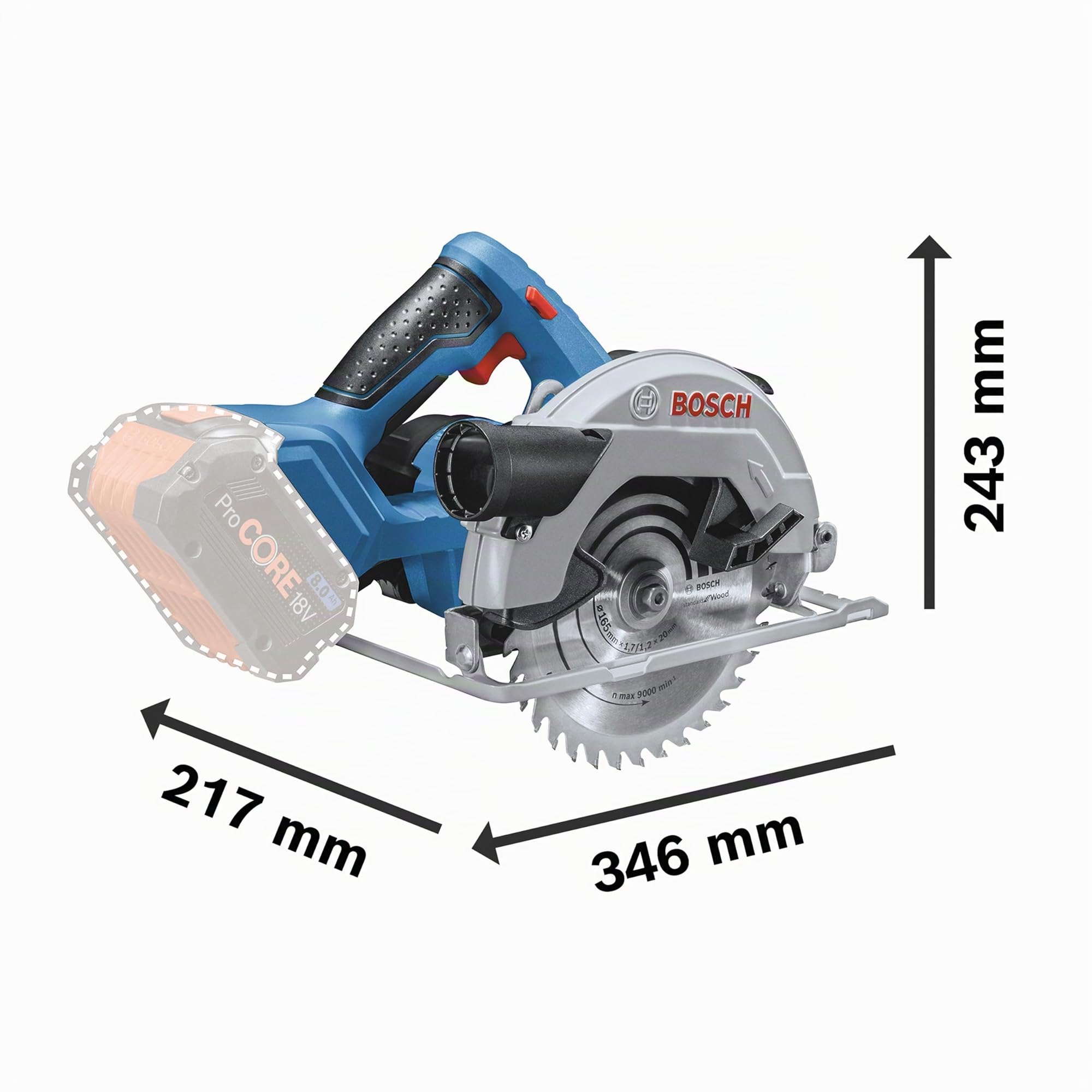 Bosch Professional GKS 18V-57 G scie circulaire sans fil 2x4,0 Ah