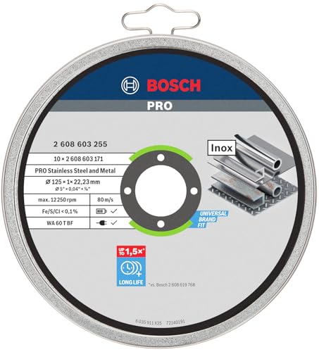 Bosch 10 Disques Tronçonner Inox Ø 125 mm Meuleuse