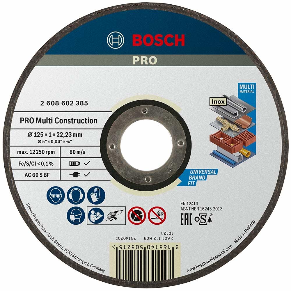 Bosch Pro Multi Material disque à tronçonner 125 mm x1 inox