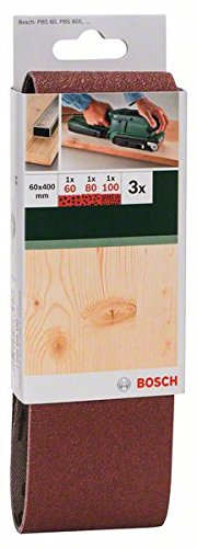 Bosch 60x400 bandes abrasives grain 60 80 100 lot 3