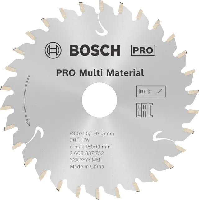 Bosch Standard Multi Material lame scie circulaire 85 mm 30 dents