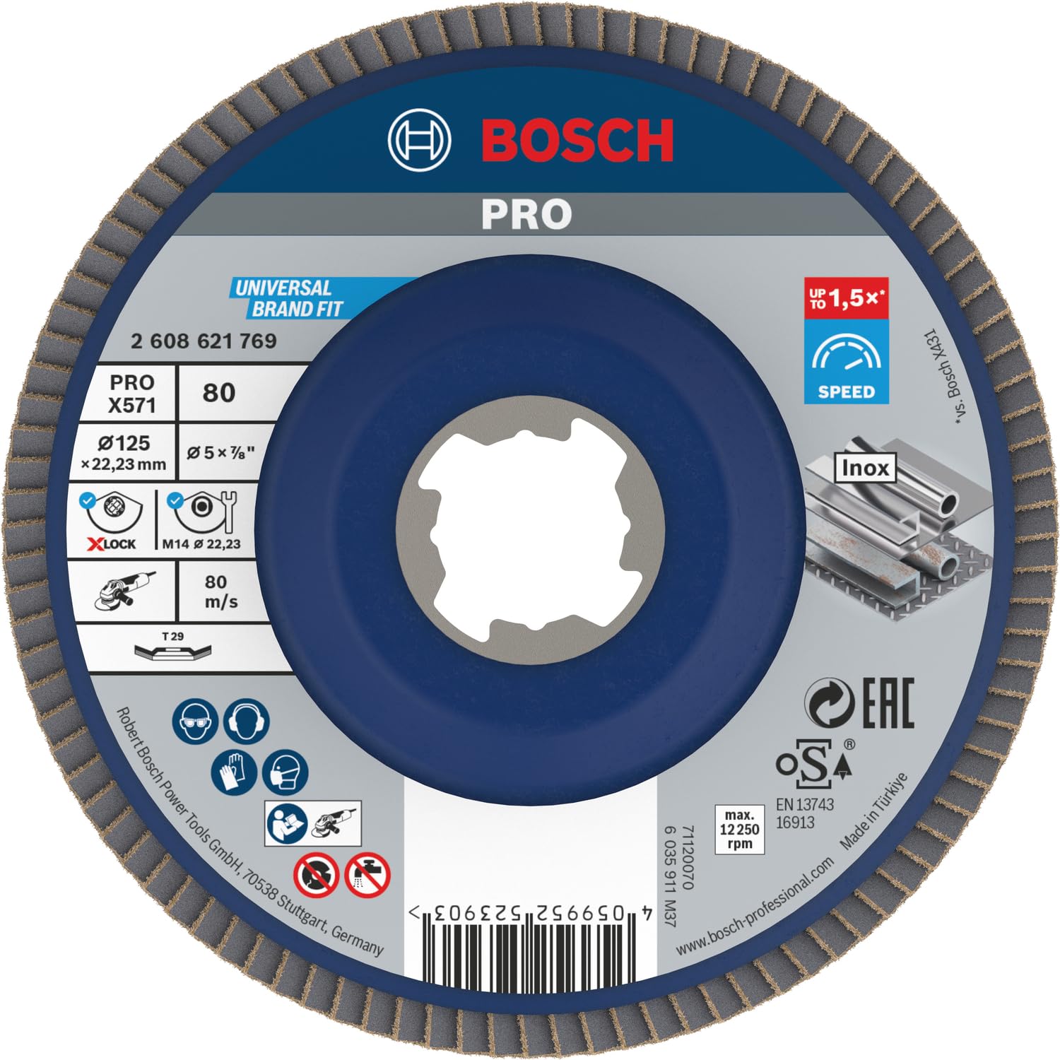 Bosch PRO X571 plateau à lamelles X-Lock 125 mm G80