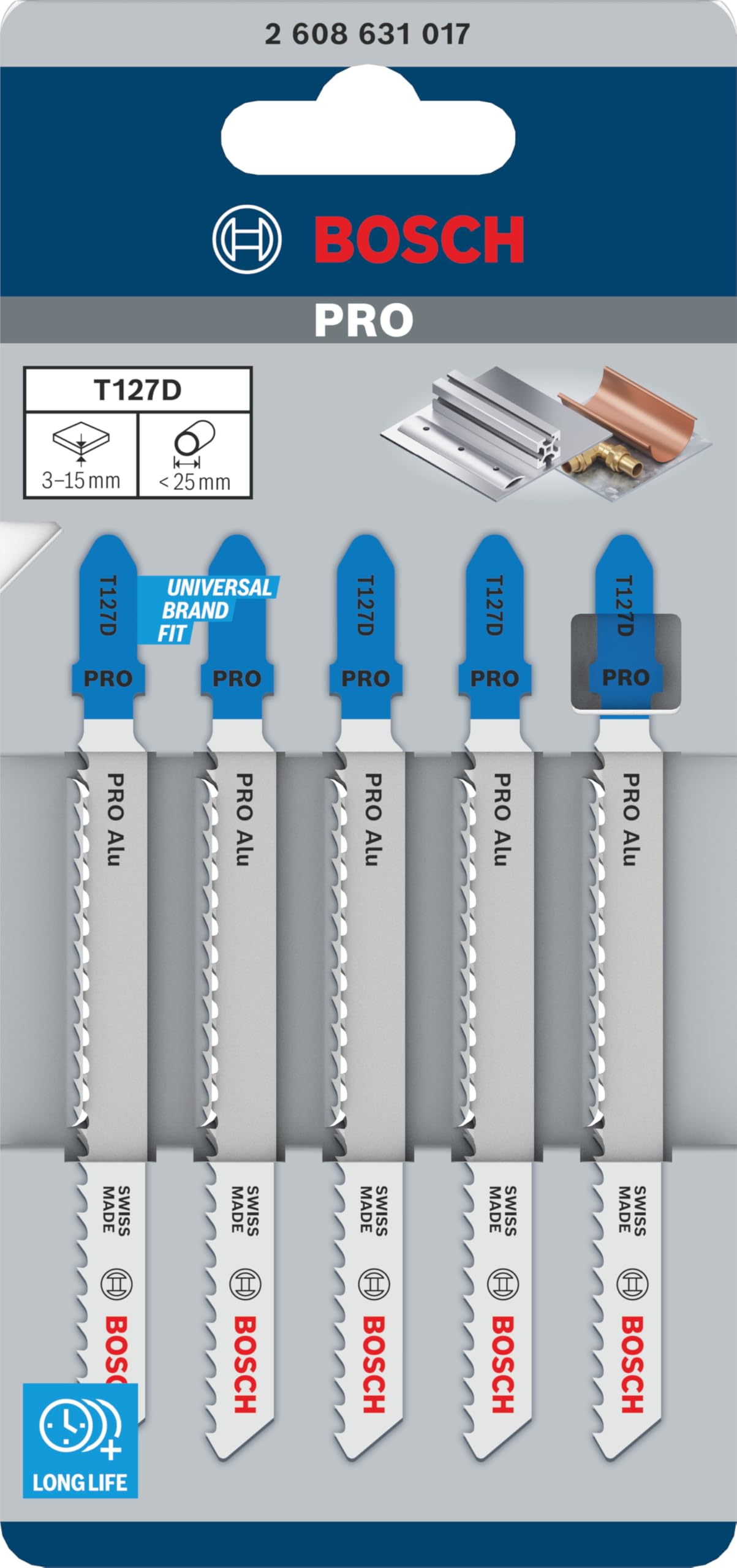 Bosch PRO Alu T127D lame scie sauteuse alu 5 pcs
