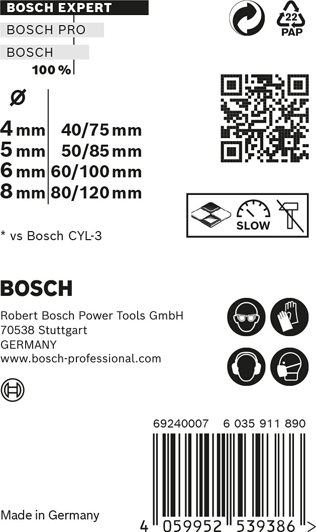 Bosch Expert CYL-9 coffret forets 4 pièces Ø 4-8 mm béton