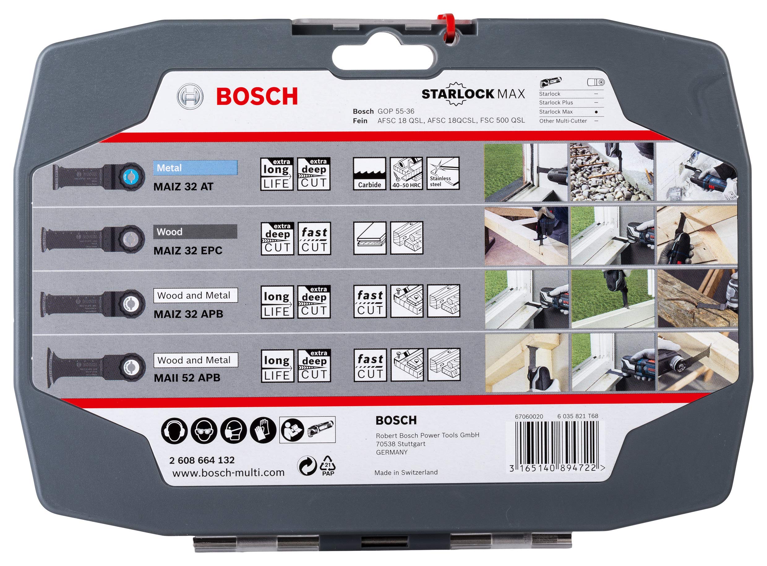 Bosch Starlock Best of Heavy Duty jeu 4 lames bois métal