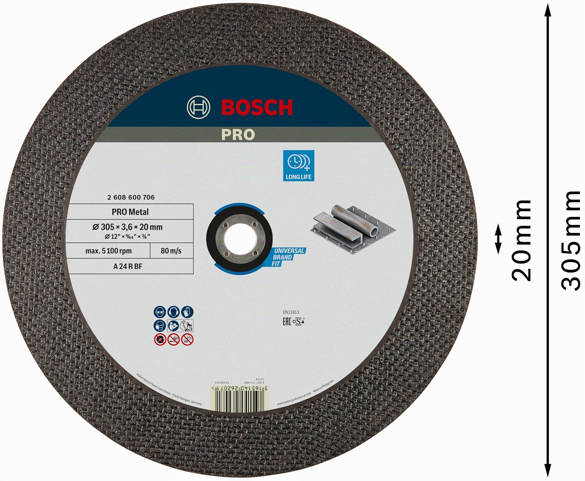 Bosch PRO Metal disque à tronçonner 305 mm 20 mm