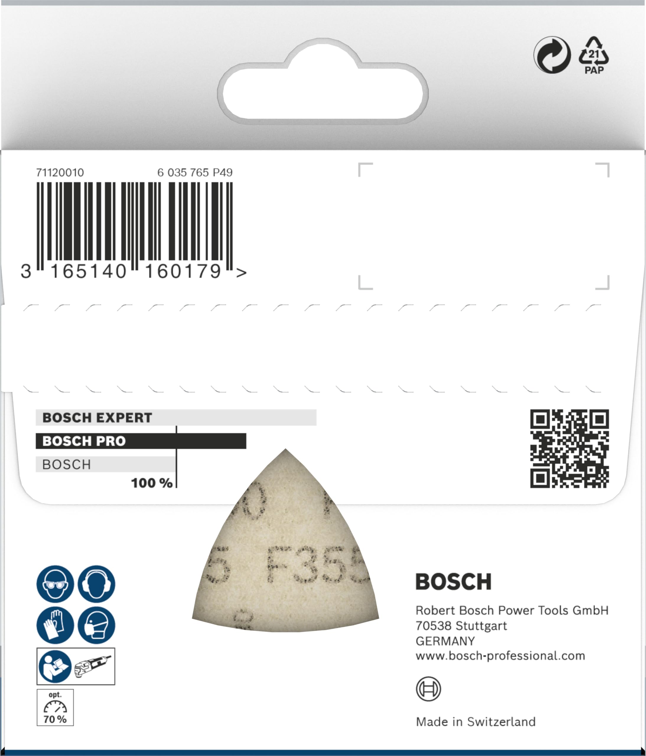Bosch Pro F355 feuille abrasive delta 93 mm grain 600 5 pcs