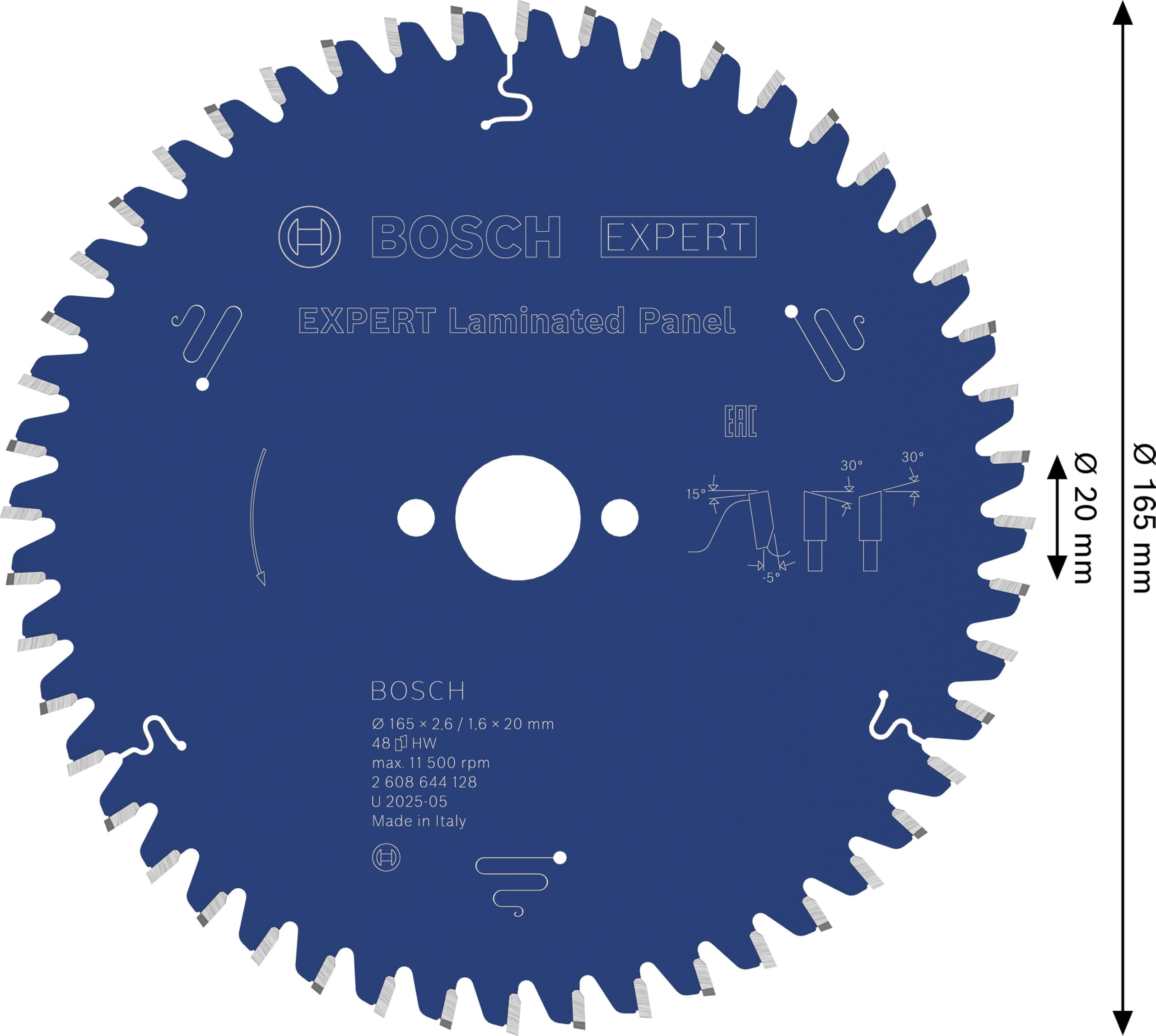 Bosch Expert Laminated Panel lame scie circulaire 165x20 T48