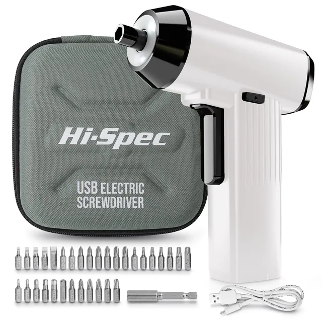 Hi-Spec visseuse sans fil 3,6V 33 embouts USB housse