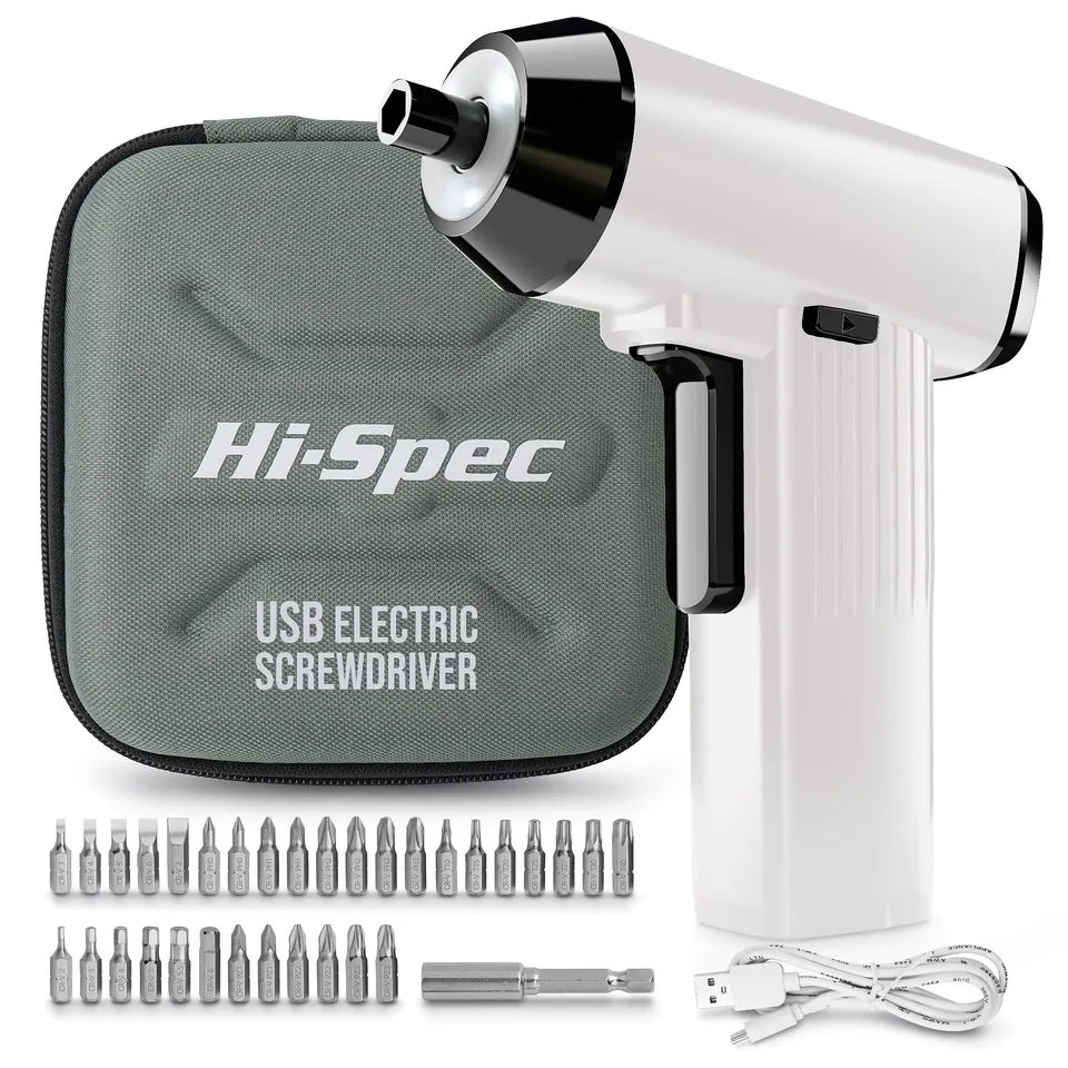 Hi-Spec visseuse sans fil 3,6V 33 embouts USB housse