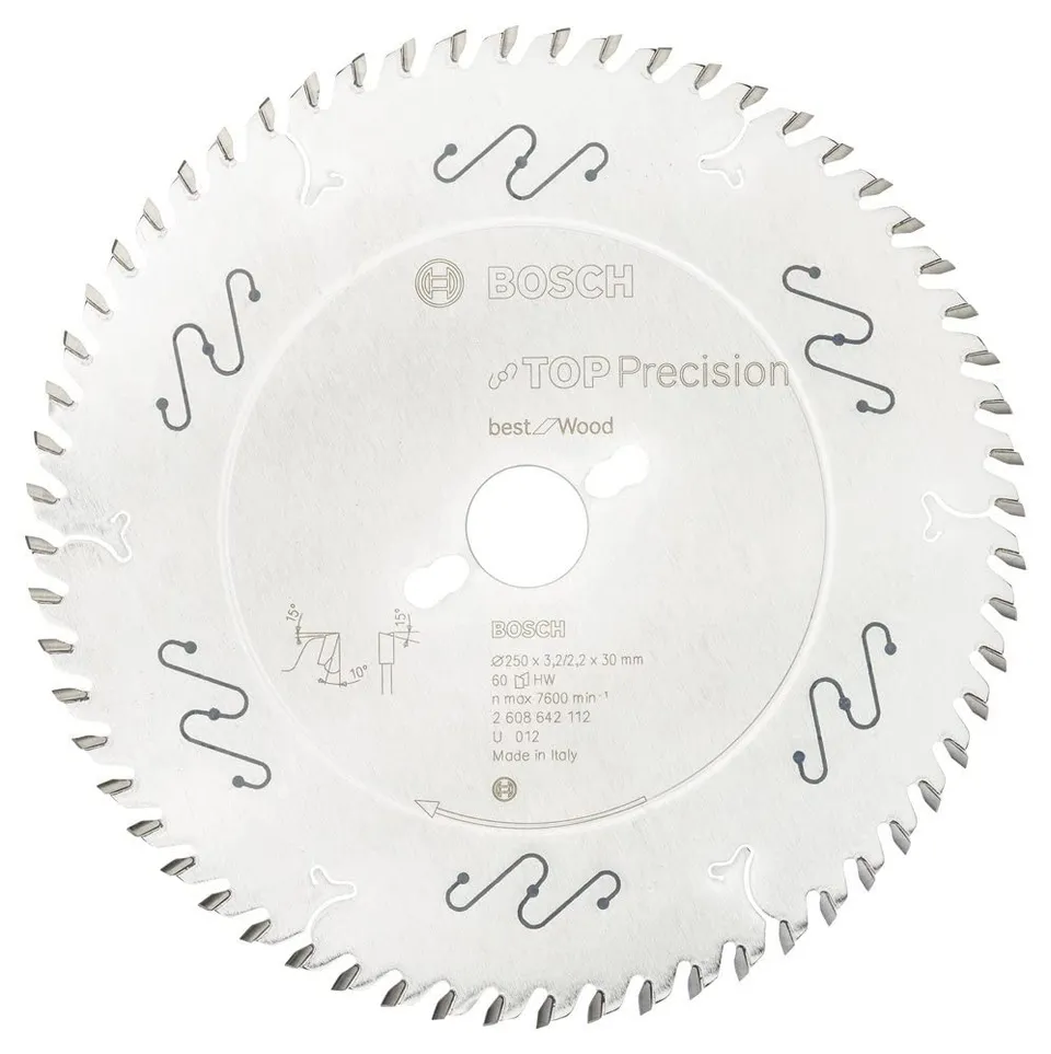 Bosch Top Precision Lame Scie Circulaire 250x30mm 60 Dents Bois